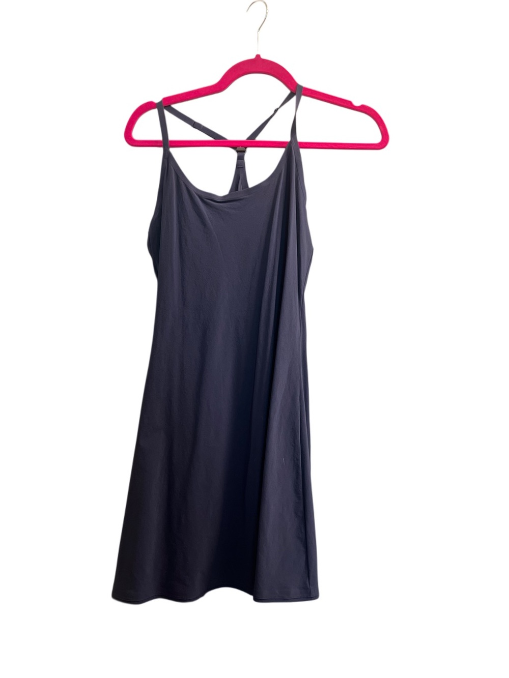 Navy Blue Exercise Dress with crisscrossed Back